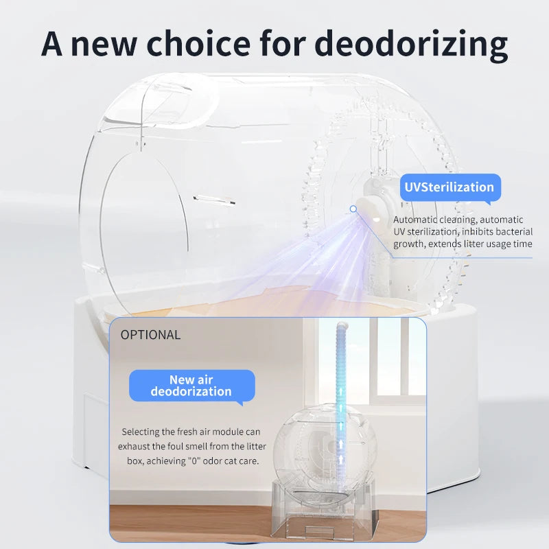 Fully Automatic Pet Cat Litter Box Automatic Cat Litter Box with APP Large Capacity Self Cleaning Litter Box for Multiple Larg