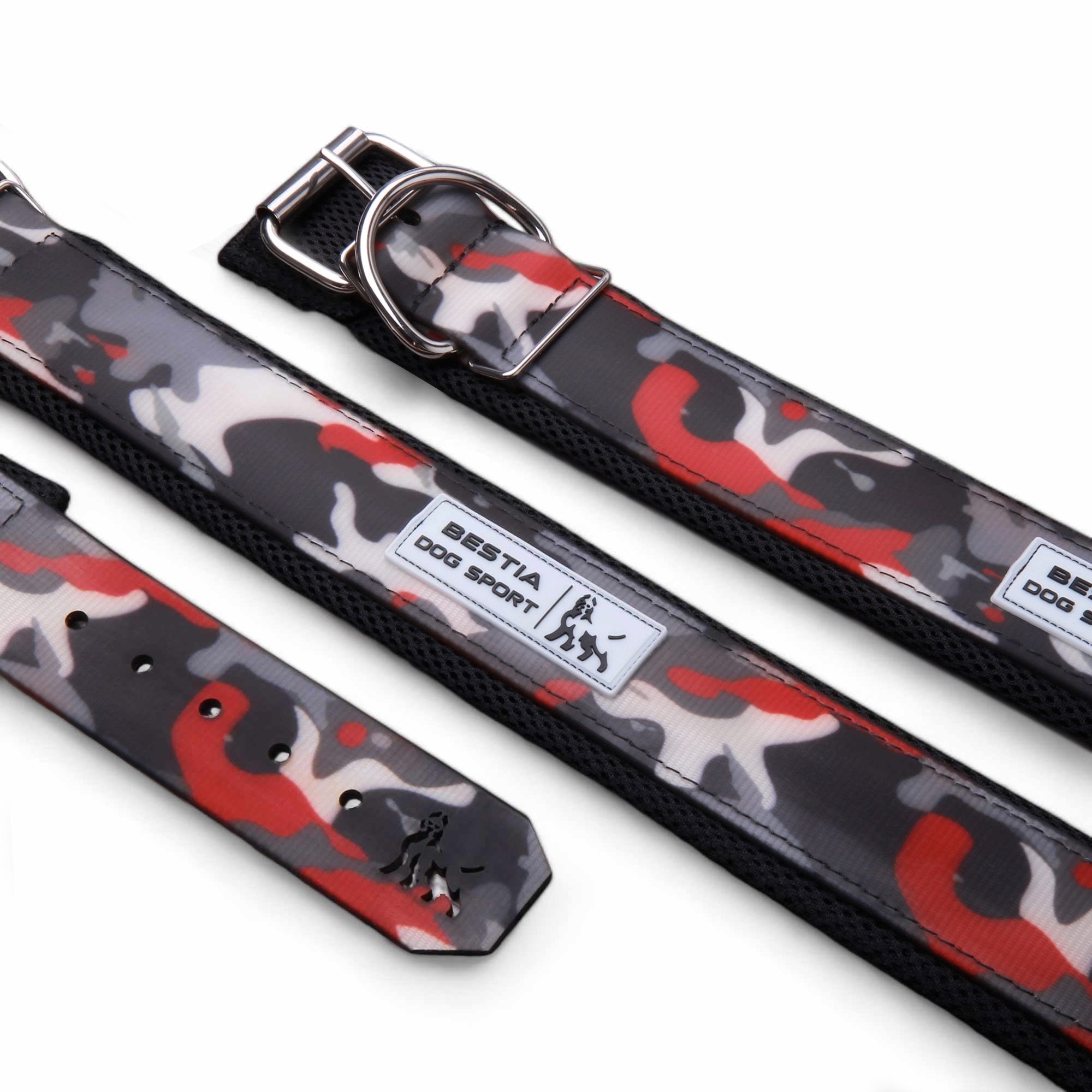 Sport Dog Collar – Red Camo, Adjustable, Large Breeds