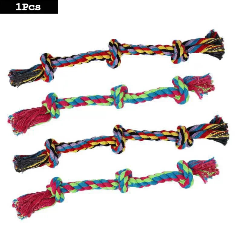 1Pc Dog Toy Carrot Knot Rope Ball Cotton Rope Dumbbell Puppy Cleaning Teeth Chew Toy Durable Braided Bite Resistant Pet Supplies