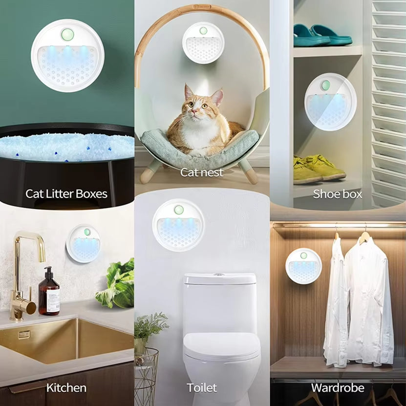 Smart Cat Odor Purifier 4000Mah Rechargeable for Cat Litter Box Deodorizer Pet Toilet Air Purifier Dog Cat Litter Deodorant