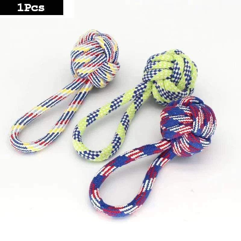 1Pc Dog Toy Carrot Knot Rope Ball Cotton Rope Dumbbell Puppy Cleaning Teeth Chew Toy Durable Braided Bite Resistant Pet Supplies