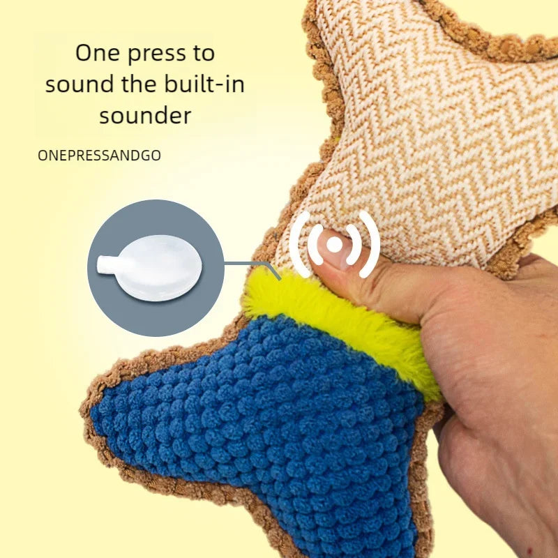 Small Medium Breed Plush Squeaky Bone Chew Toy for Puppy Aggressive Chewer Pet Playing Teeth Cleaning Dog Toy