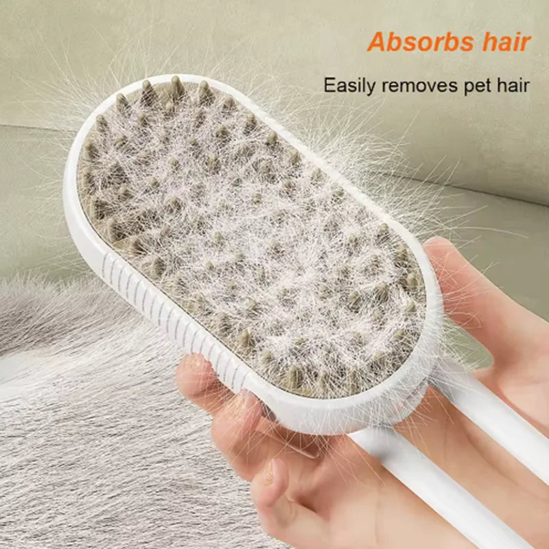 Cat Pet Beauty Produc Spray Massage Brush One Button Steam Spray Folding Rotatable Floating Hair Bath Hair Removal Brush Comb