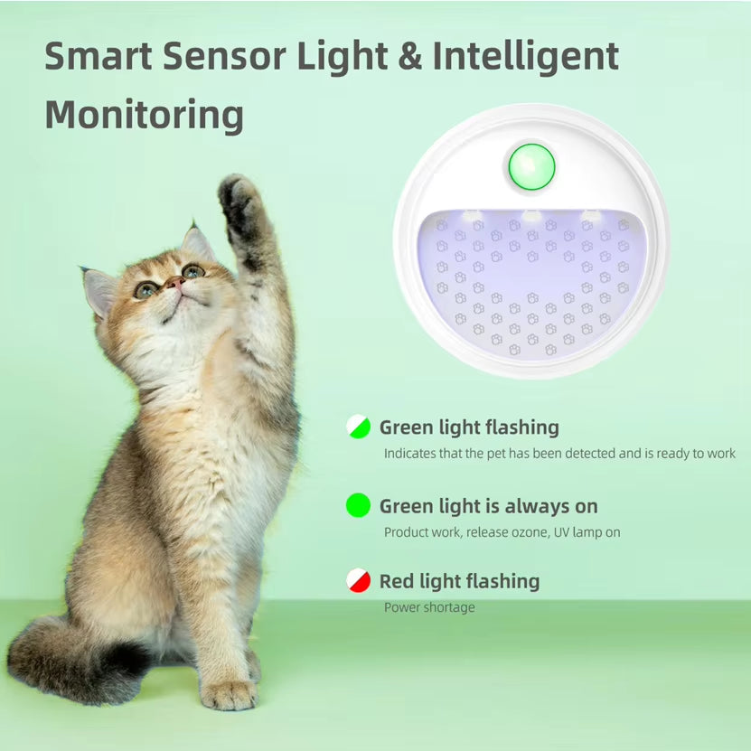 Smart Cat Odor Purifier 4000Mah Rechargeable for Cat Litter Box Deodorizer Pet Toilet Air Purifier Dog Cat Litter Deodorant
