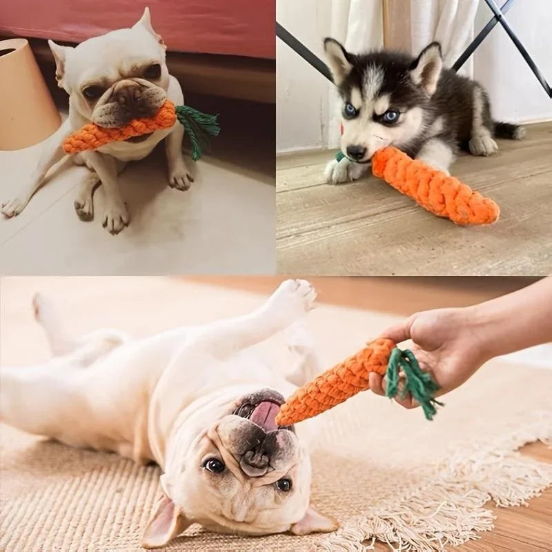 Hot Pet Toys Cotton Rope Weaving Carrot Puppy Dogs to Relieve Boredom and Wear Resistance and Bite Resistance Pet Supplies