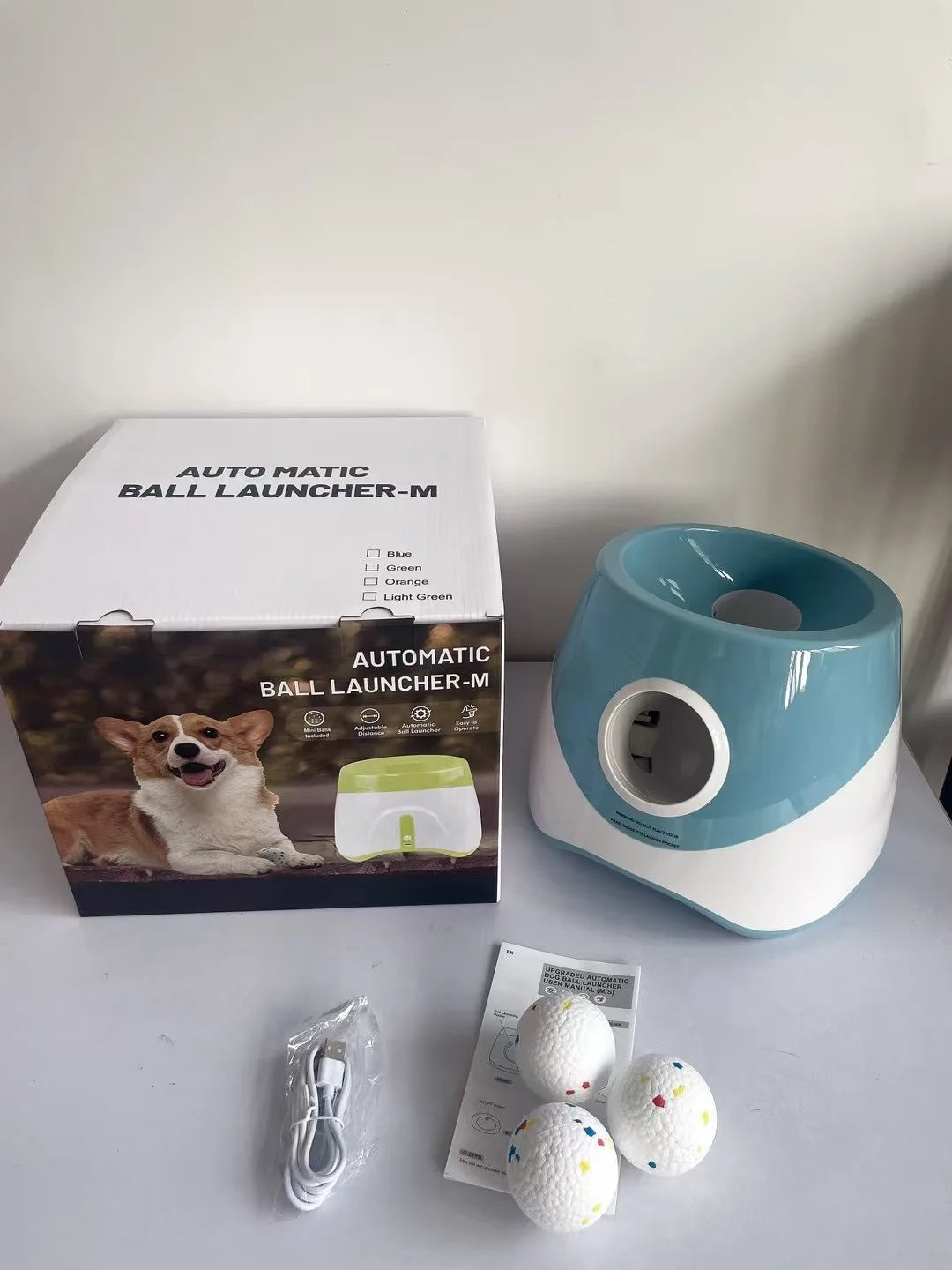 Dog Launcher Automatic Dogs Chase Toy Tennis Throwing Pinball Machine Fun Interactive Throw Rechargable Catapult USB Charging