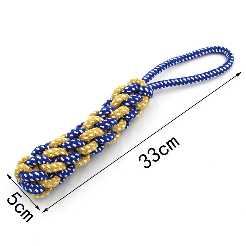 1Pc Dog Toy Carrot Knot Rope Ball Cotton Rope Dumbbell Puppy Cleaning Teeth Chew Toy Durable Braided Bite Resistant Pet Supplies