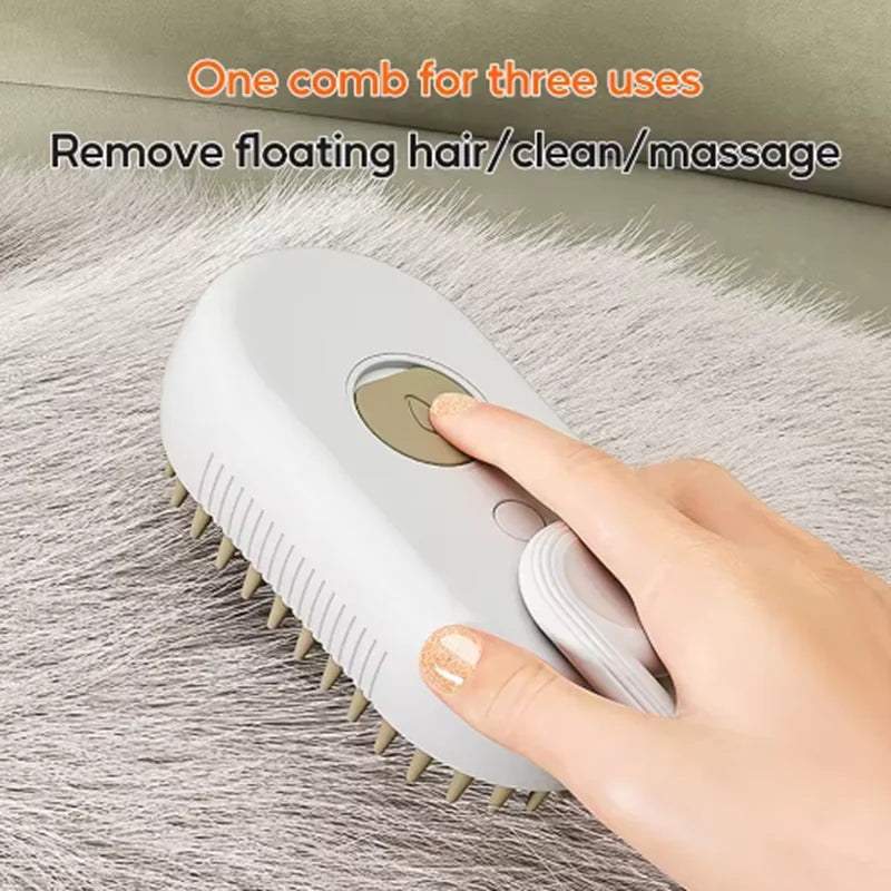 Cat Pet Beauty Produc Spray Massage Brush One Button Steam Spray Folding Rotatable Floating Hair Bath Hair Removal Brush Comb