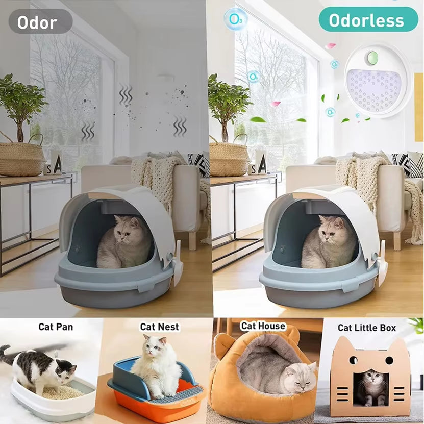 Smart Cat Odor Purifier 4000Mah Rechargeable for Cat Litter Box Deodorizer Pet Toilet Air Purifier Dog Cat Litter Deodorant