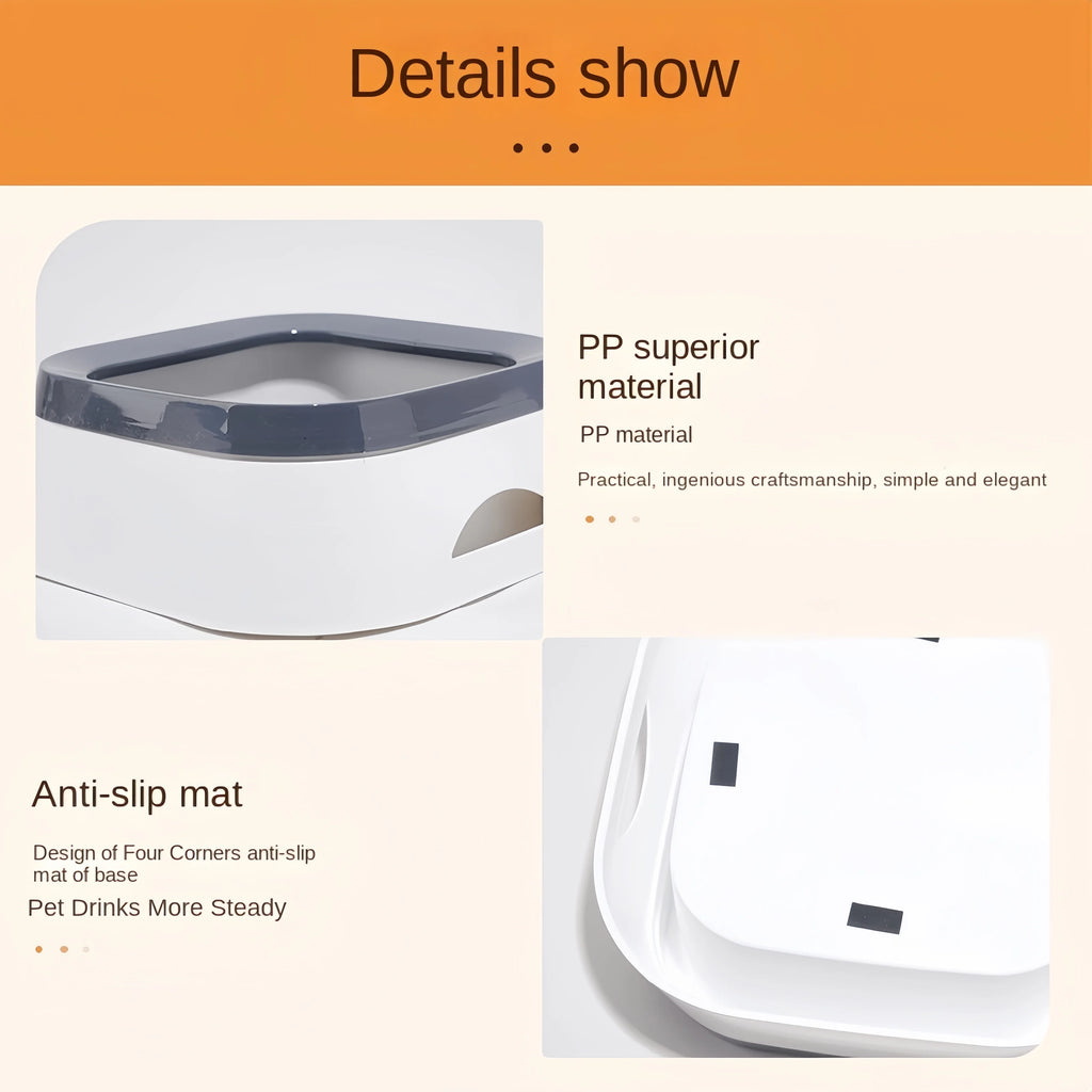 Dog Drinking Water Bowl Floating Non-Wetting Mouth Cat Bowl without Spill Drinking Water Dispenser Plastic Anti-Over Dog Bowl