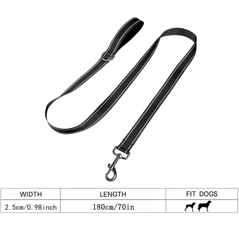 Outdoor Pet Walking Leash 180Cm Comfortable Training Guide with Night Reflective Walking Pet Safety Rope