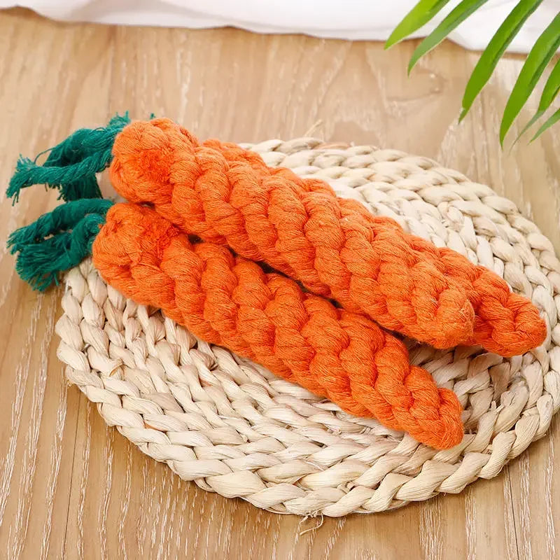 Hot Pet Toys Cotton Rope Weaving Carrot Puppy Dogs to Relieve Boredom and Wear Resistance and Bite Resistance Pet Supplies