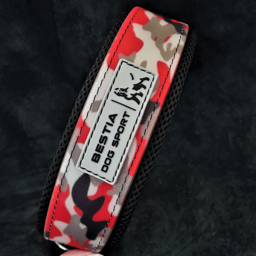 Sport Dog Collar – Red Camo, Adjustable, Large Breeds