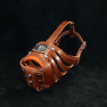 Dog Basket Muzzle – Brown Leather, Humane & Breathable, Large Breeds
