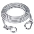 Double-Headed Dog Tie Out Cable Leash ,Raction Rope with Metal Buckle Steel Wire Anti-Rust Training Collar,Outdoor Dogs Strap