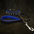 French Bulldog Collar and Leash Set – Blue Leather Frenchie Set – Premium Small Dog Collar & Lead