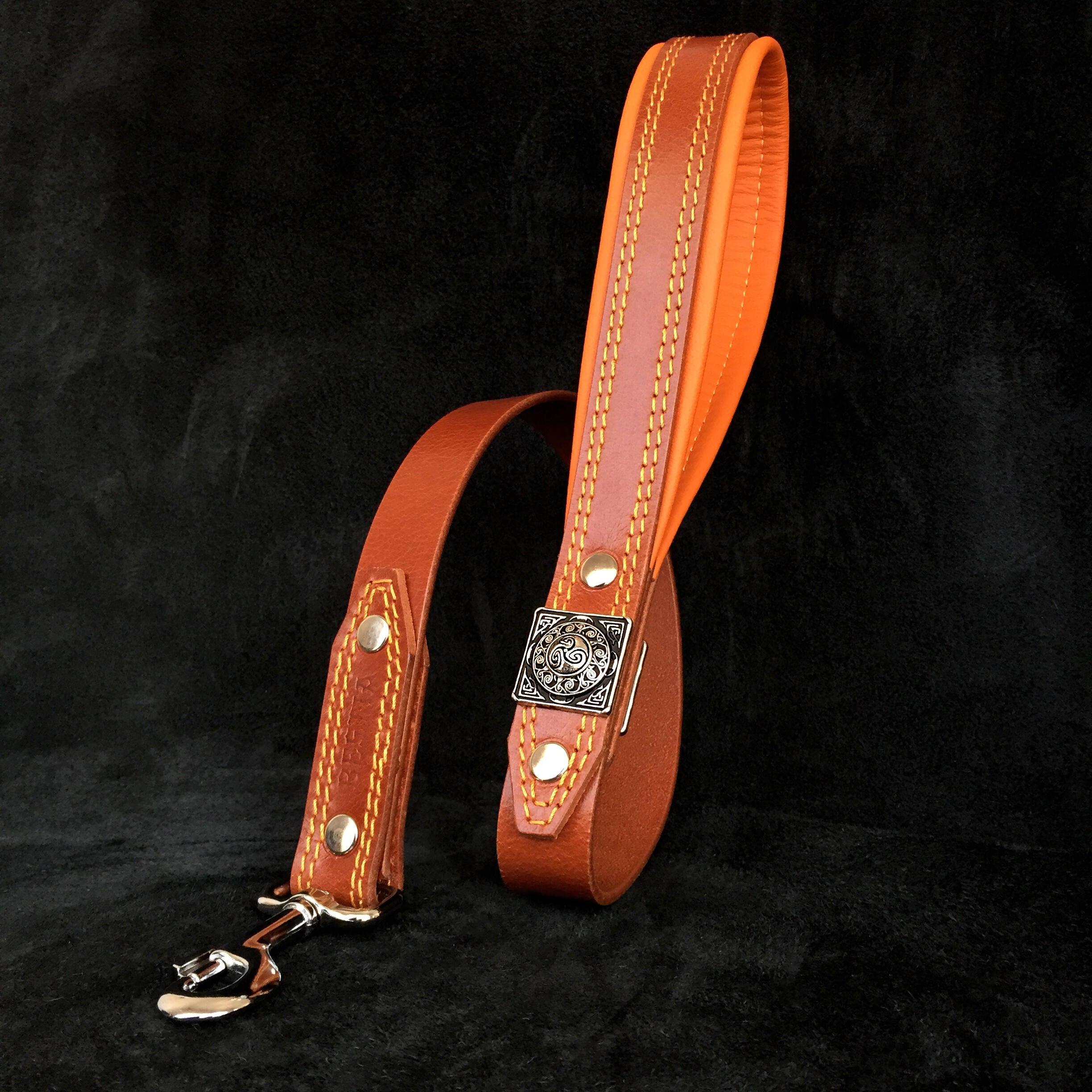Dog Leash – Premium Brown Leather, Large Breeds