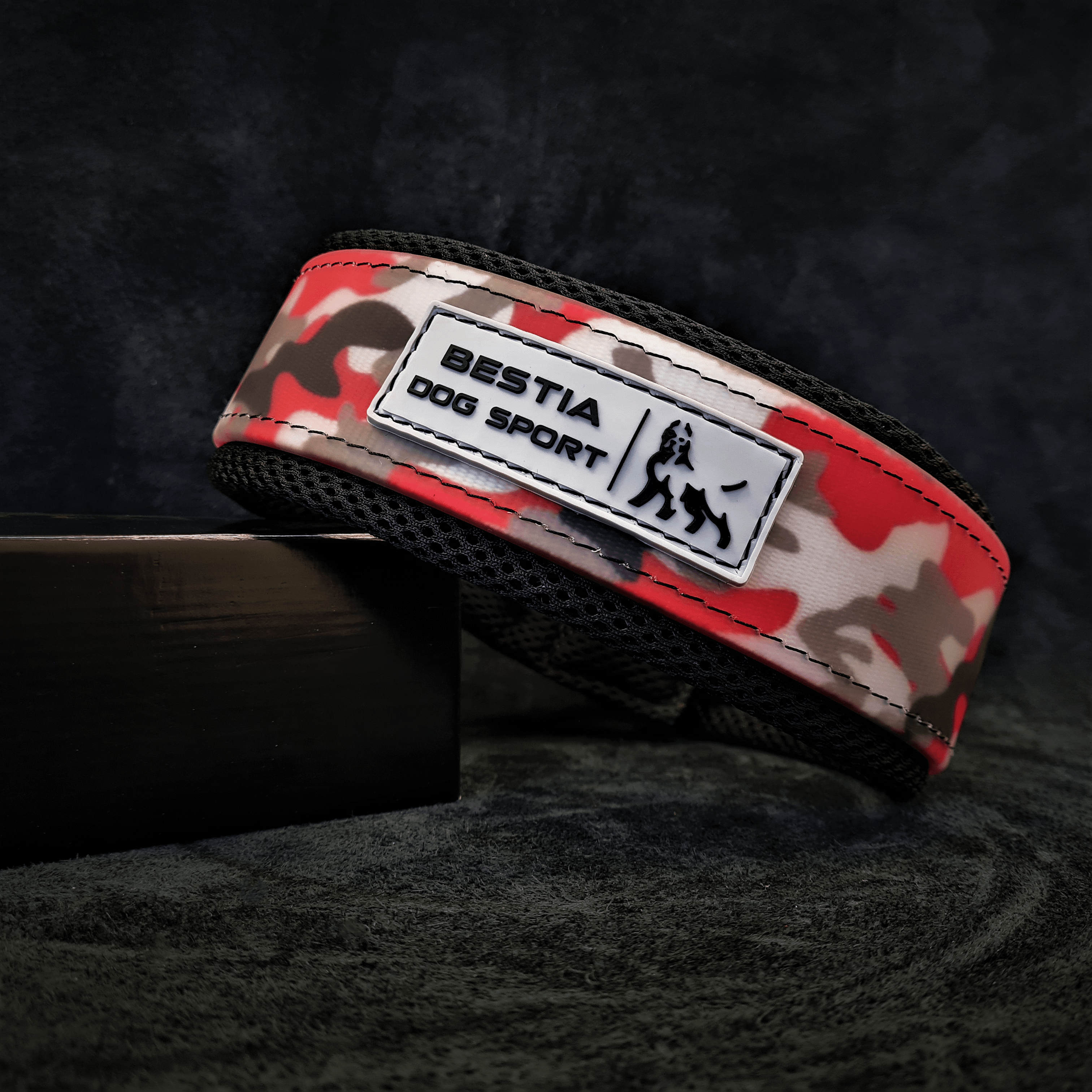 Sport Dog Collar – Red Camo, Adjustable, Large Breeds